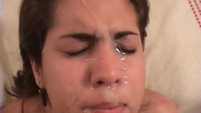 Beautiful Latin brunette has rough sex